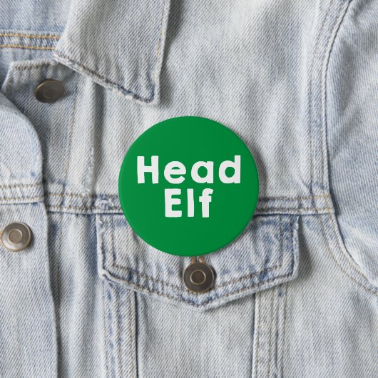 Hoofd Elf Green Ronde Button 7,6 Cm (In situ)