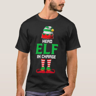 Hoofd Elf in Charge Funny kerstparty Pajama T-shirt
