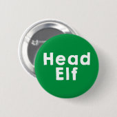 Hoofd Elf Kerstmis Waardering Ronde Button 5,7 Cm (Voorkant /achterkant)