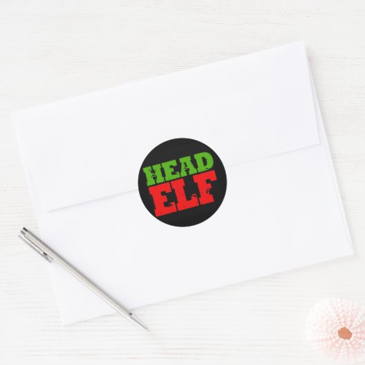 HOOFD ELF RONDE STICKER (Envelop)