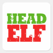HOOFD ELF VIERKANTE STICKER (Voorkant)