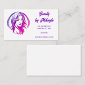 Hoofd en haar stylist salon voor vrouwen visitekaartje (Voorkant / Achterkant)