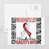 Hoofd- en halskanker Ik Draag trots Bourgogne-wit Briefkaart (Voorkant / Achterkant)
