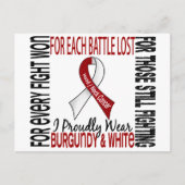 Hoofd- en halskanker Ik Draag trots Bourgogne-wit Briefkaart (Voorkant)