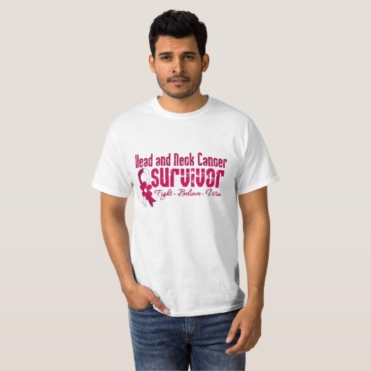 Hoofd- en halskanker Overlevingsremmend lint T-shirt (Voorkant volledig)