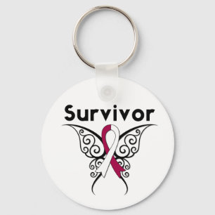 Hoofd- en halskanker Survivor Tribale Butterfly Sleutelhanger