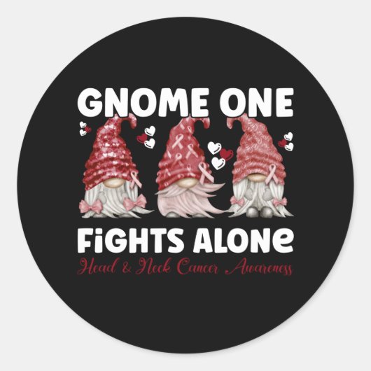 Hoofd- en nekkanker Burgundy Ribbon Ronde Sticker (Voorkant)