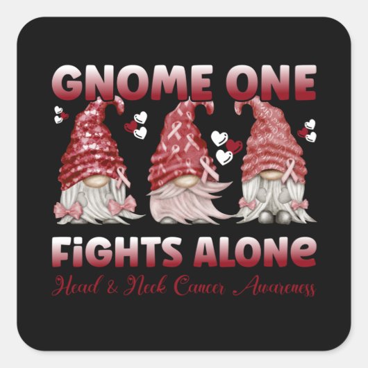 Hoofd- en nekkanker Burgundy Ribbon Vierkante Sticker (Voorkant)