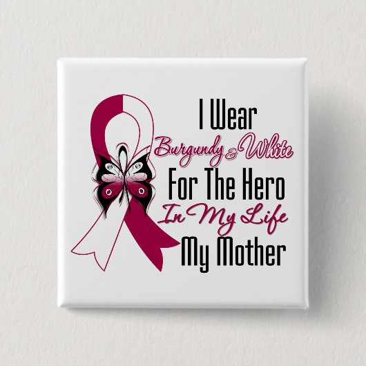 Hoofd- en nekkanker Hero Mijn moeder Vierkante Button 5,1 Cm (Voorkant)