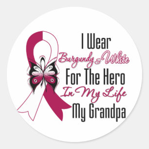 Hoofd- en nekkanker Hero My Grandpa Ronde Sticker
