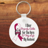 Hoofd- en nekkanker Hero My Husband Sleutelhanger (Voorkant)