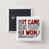 Hoofd- en nekkanker Overleving Het kwam tot ons re Vierkante Button 5,1 Cm (Voorkant /achterkant)