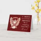 Hoofd- en nekkankerbewustzijn Ribbon Angel-kaarten Kaart (Gele Bloem)