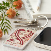 Hoofd- en nekkankerbewustzijnscrisis lint Sleutelh Sleutelhanger (Voorkant Rechts)