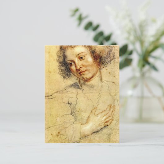 Hoofd en rechterhand van de vrouw door Peter Paul  Briefkaart (Staand voorkant)