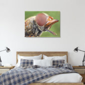 Hoofd en samengesteld oog van een zwever Fly 2 Canvas Afdruk (Insitu (Slaapkamer))