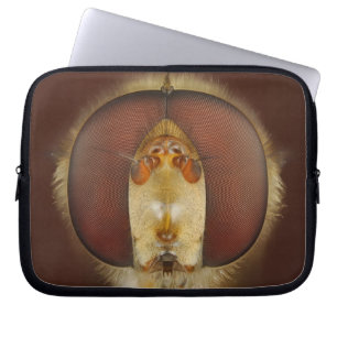 Hoofd- en samengestelde ogen van een heupvlucht laptop sleeve