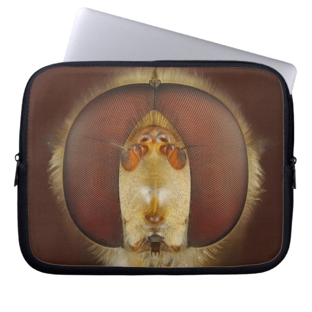 Hoofd- en samengestelde ogen van een heupvlucht laptop sleeve (Voorkant)