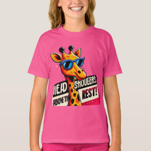 Hoofd en schouders boven de rest grappige giraffe t-shirt