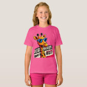 Hoofd en schouders boven de rest grappige giraffe t-shirt (Voorkant volledig)