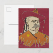 Hoofd-en-schouders portret van Buffalo Bill Briefkaart (Voorkant / Achterkant)