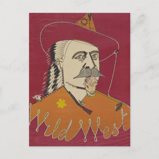 Hoofd-en-schouders portret van Buffalo Bill Briefkaart (Voorkant)
