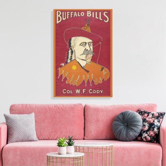 Hoofd-en-schouders portret van Buffalo Bill Canvas Afdruk (Insitu (Woonkamer))