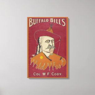 Hoofd-en-schouders portret van Buffalo Bill Canvas Afdruk