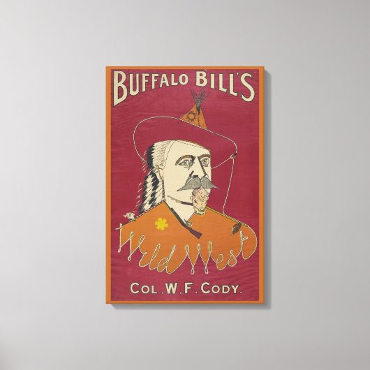 Hoofd-en-schouders portret van Buffalo Bill Canvas Afdruk (Voorkant)