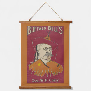 Hoofd-en-schouders portret van Buffalo Bill Hangend Wandkleed
