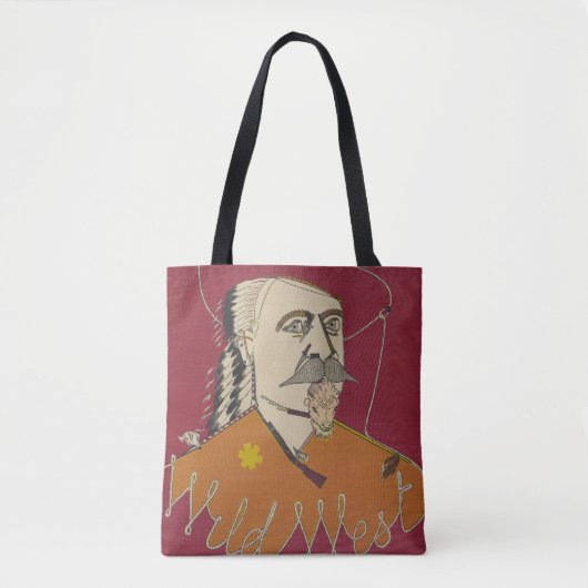 Hoofd-en-schouders portret van Buffalo Bill Tote Bag (Voorkant)