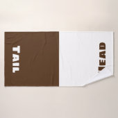Hoofd en staart (bruin en wit) badhanddoek (Badhanddoek)