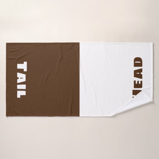 Hoofd en staart (bruin en wit) badhanddoek (Badhanddoek)