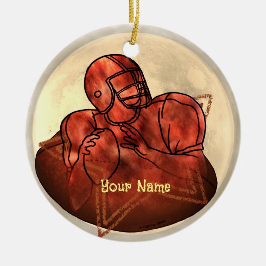 Hoofd Football Keramisch Ornament (Voorkant)