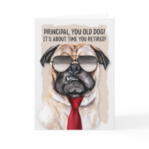 Hoofd Funny Pug Dog in een Rode Stropdas Pensioen