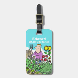 Hoofd Gardener met naam Bagagelabel