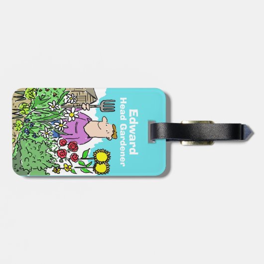 Hoofd Gardener met naam Bagagelabel (Achterkant horizontaal)