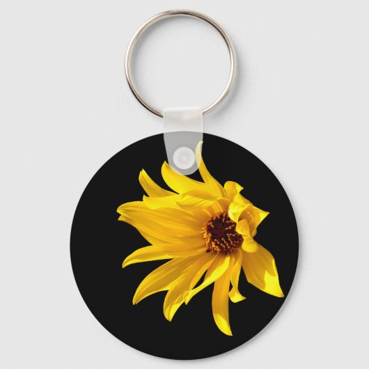Hoofd gele maaltijd Helenium Key Ring Sleutelhanger (Voorkant)