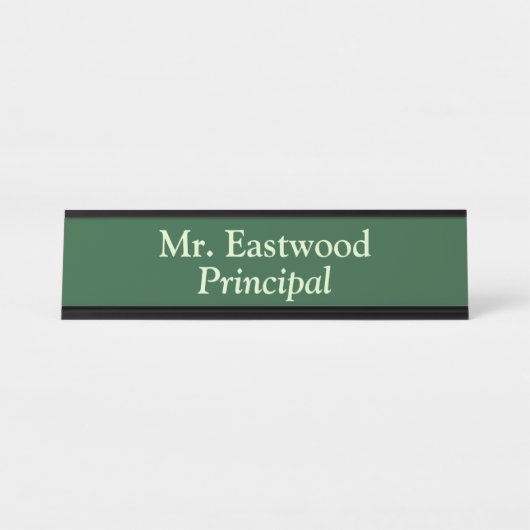 Hoofd groen bureau naambordje (Voorkant)