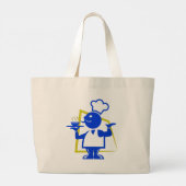 Hoofd Grote Tote Bag (Achterkant)