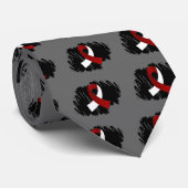 Hoofd halskanker Burgundy White Ribbon met Scribb Stropdas (Opgerold)