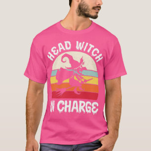 Hoofd heks belast met Scary  Halloween Witch T-shirt