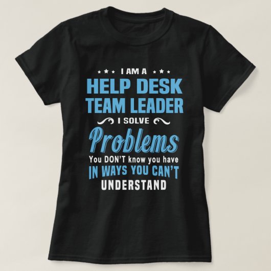 Hoofd helpdeskteam t-shirt (Design voorkant)
