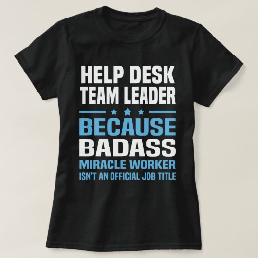 Hoofd helpdeskteam t-shirt (Design voorkant)