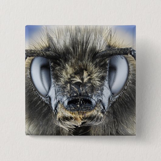 Hoofd hommel vierkante button 5,1 cm (Voorkant)