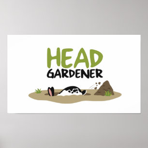 Hoofd illustratie Gardener Poster