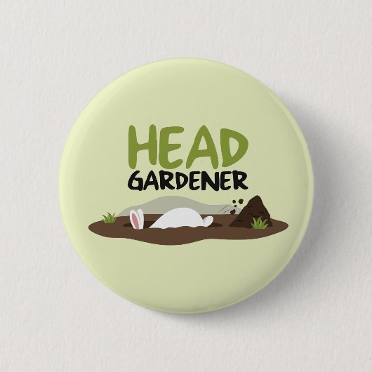 Hoofd illustratie Gardener Ronde Button 5,7 Cm (Voorkant)