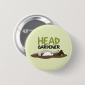 Hoofd illustratie Gardener Ronde Button 5,7 Cm (Voorkant /achterkant)