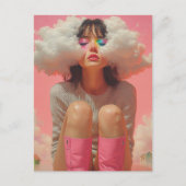 Hoofd in de surrealistische wolken briefkaart (Voorkant)