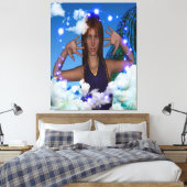 Hoofd in de wolken canvas afdruk (Insitu (Slaapkamer))